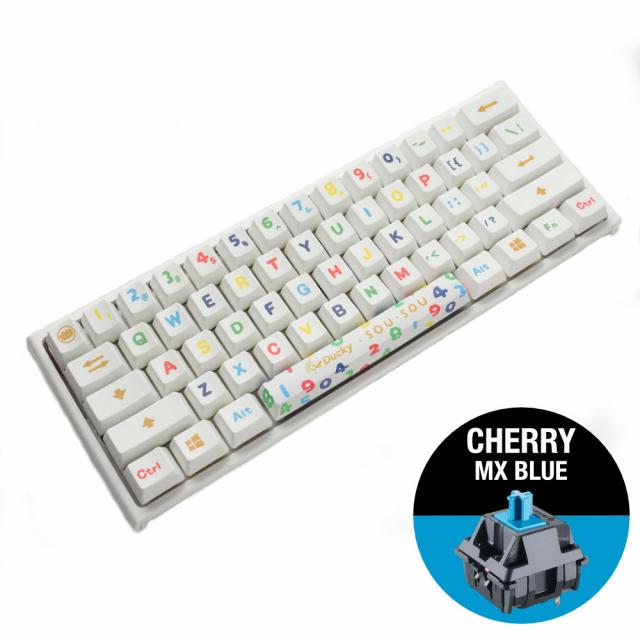 Геймърска механична клавиатура Ducky x SOU SOU One 2 Mini White RGB, Cherry MX Blue 