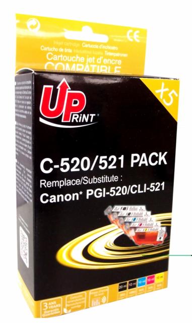 Мастилница UPRINT комплект CANON PGI-520 + CLI-521BK/C/M/Y XL 