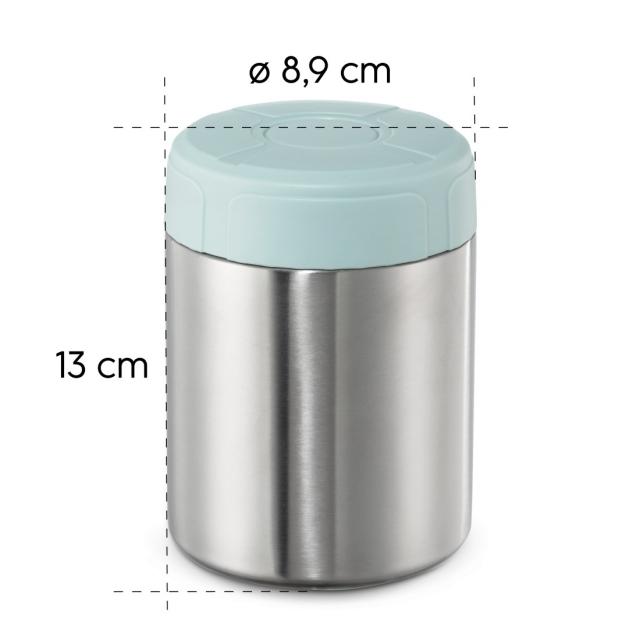 Xavax Stainless Steel Thermal Mug, 500 ml, Leak-proof Soup Mug, pastel blue 