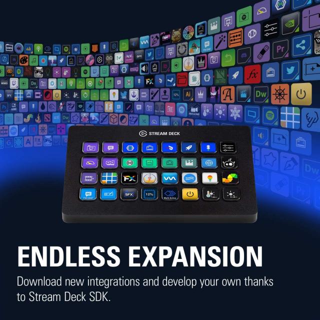 Контролер Elgato Stream Deck, 32 LCD бутона, черен 