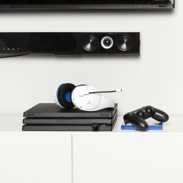 Геймърски безжични слушалки HyperX, Cloud Stinger Core Wireless (PS5), Микрофон, Бял/Син 