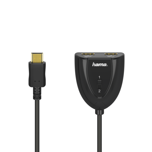 Превключвател 2 в 1 HDMI, 2 x HDMI женско - HDMI мъжко, Черен 