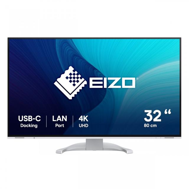 Монитор EIZO FlexScan EV3240X - 32" inch 4K IPS, HDMI, DisplayPort, USB-C, Бял 