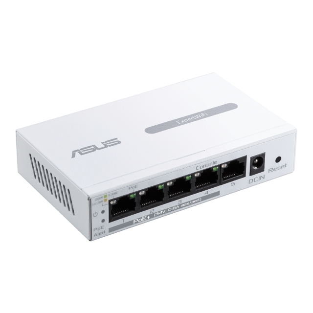 Суич ASUS ExpertWiFi EBP15 5-Port GbE, 4 PoE+ Ports 5 x 10/100/1000Mbps ports 