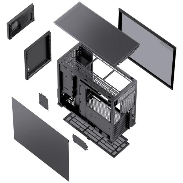 Case Jonsbo D41 Screen TG, mATX, Black 