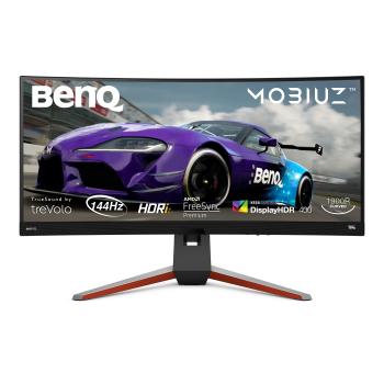 Монитор BenQ EX3415R MOBIUZ 144Hz, IPS, 34 inch, Ultra Wide, WQHD, 2ms, HDR, HDMI, DisplayPort, Извит, Черен