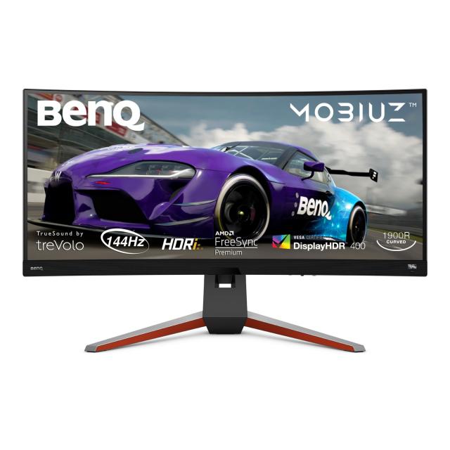 Монитор BenQ EX3415R MOBIUZ 144Hz, IPS, 34 inch, Ultra Wide, WQHD, 2ms, HDR, HDMI, DisplayPort, Извит, Черен 