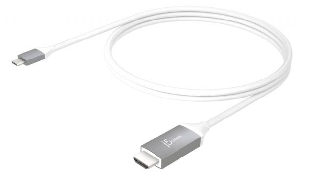 Cable j5create JCC153G, USB-C Plug - HDMI Plug, White 