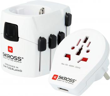 Адаптер SKROSS PRO USB, 1.302539, World, Бял