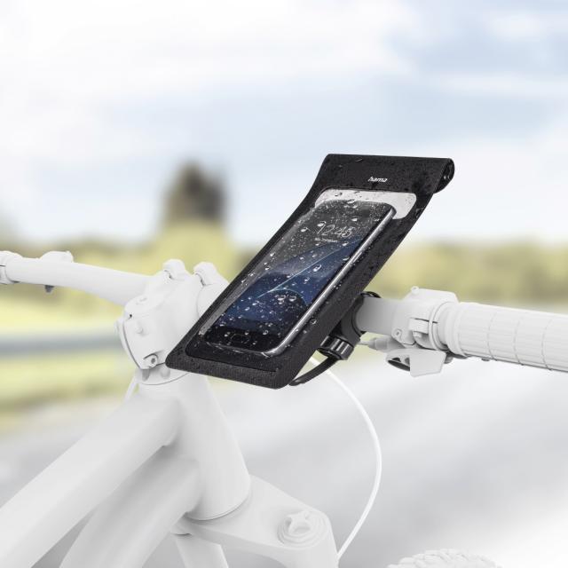 Hama "Slim" Smartphone Bag as Handlebar Bag for Bicycles, Waterproof 