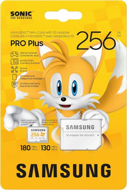 Карта памет Samsung SONIC PRO PLUS, microSDXC, UHS-I, 256GB, Адаптер 