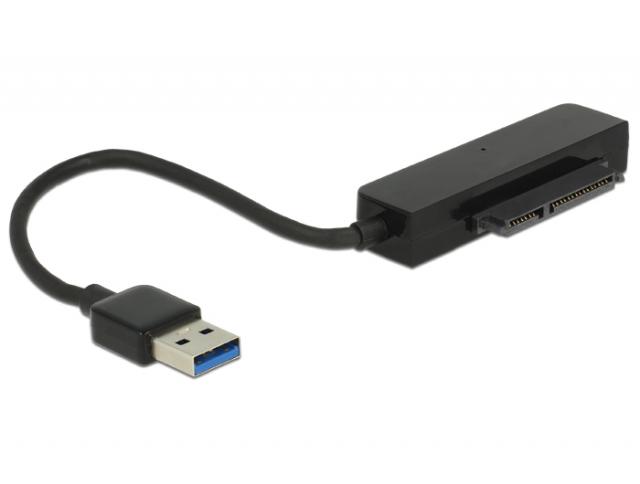 Конвертор Delock, USB 3.0 Type-A мъжко - SATA 6 Gb/s 22 pin, 2.5″ защитен калъф 