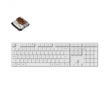 Геймърска механична клавиатура Keychron K5 Pro White, Low Brown Switch