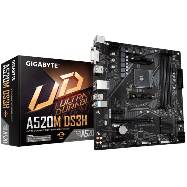 Дънна платка GIGABYTE A520M-DS3H V2, Socket AM4 