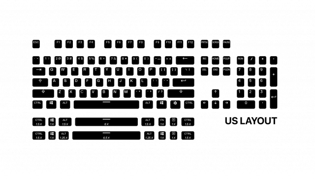 Steelseries PrismCaps PBT Doubleshot 104-Keycap White US-Layout 