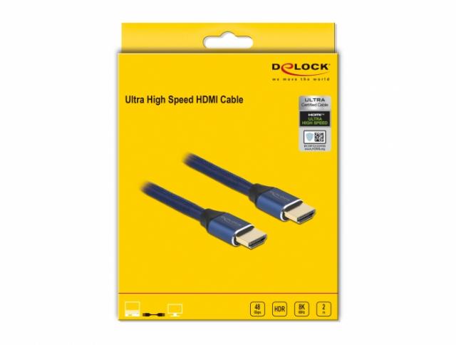 Delock Ultra High Speed HDMI Cable 48 Gbps 8K 60 Hz blue 2 m certified 