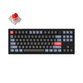 Mechanical Keyboard Keychron V3 TKL Knob QMK Carbon Black, Keychron K Pro Red Switch, RGB Backlight