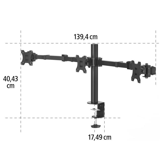 Стойка за монитор HAMA, 3 монитора, 13" - 27", 118495 