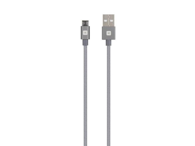 Skross USB to Micro USB Cable, Metal Braiding, 1.2 m, Grey 