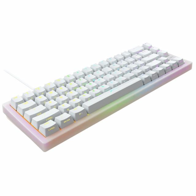 Геймърскa механична клавиатура XTRFY K5 Transperant White, 65% Hotswap RGB US Layout Kailh Red 