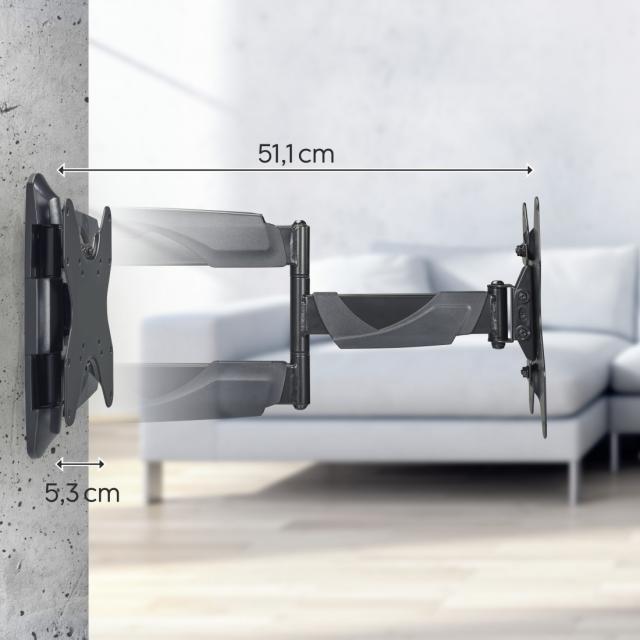 Hama TV Wall Bracket, Swivel, Tilt, Pull-out, 122 cm (48"), 220827  