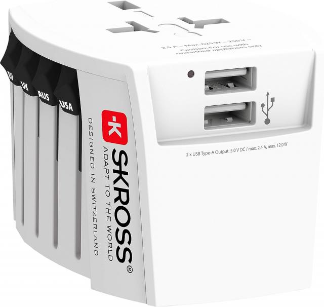 World Adapter SKROSS MUV 2 x USB-A, 1.302960 