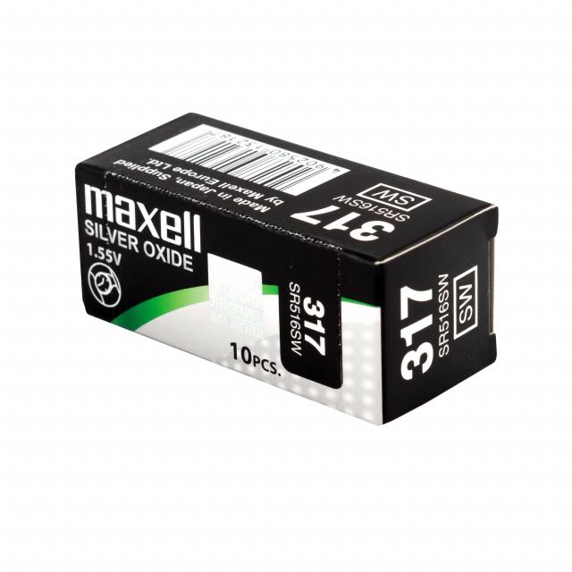 Бутонна батерия сребърна MAXELL SR516 SW /317/  1.55V 