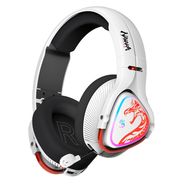 Gaming headphone A4TECH Bloody MR720 Naraka, RGB, Bluetooth + USB, White 