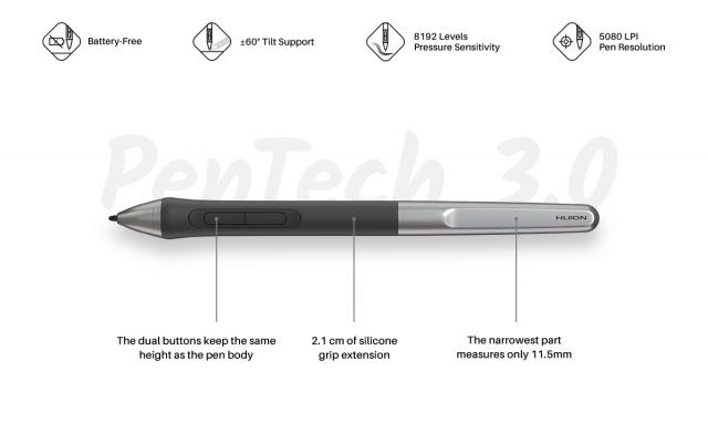 Графичен дисплей таблет HUION Inspiroy 2 M, 5080 LPI, Зелен 