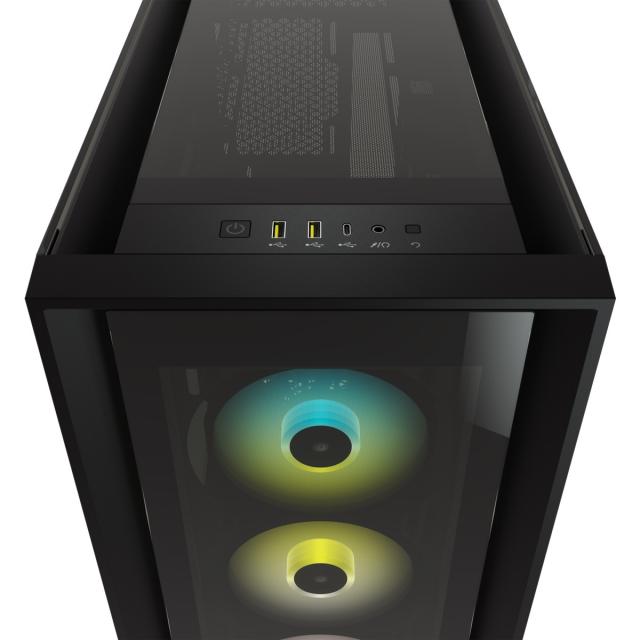 Кутия Corsair iCUE 5000X RGB Mid Tower, Tempered Glass, Черна 