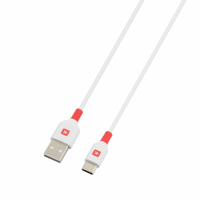 Кабел Skross, USB-C - USB-A 2.0 мъжко, 2.0м, Бял 