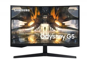 Монитор Samsung LS27AG550A 27" Odyssey G55A, VA Curved, QHD 2560x1440 , 165 Hz, 1 ms, HDR10, AMD FreeSync, DP, HDMI, Black