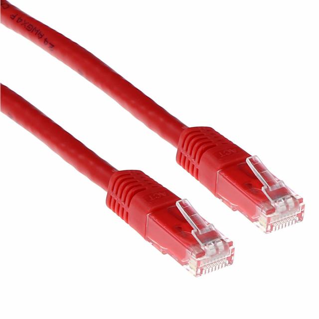 Мрежов пач кабел ACT U/UTP, CAT 6, RJ-45 - RJ-45, 5 m, Медни проводници, Червен, Булк опаковка 