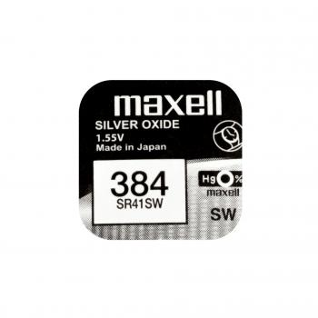 Бутонна батерия сребърна MAXELL SR41 SW /384/ AG3   1.55V