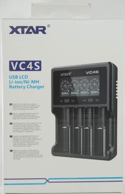 Charger  4 channel LCD display USB VC4SL, Universal Charger, LiIon & NIMH, 18650, CR123; AA, AAA  -  XTAR 