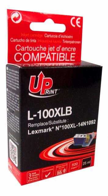 Мастилница UPRINT 14N1092, LEXMARK 100XL/Lex S305/S405/S505/S605/Pro705/Pro805, Черен 