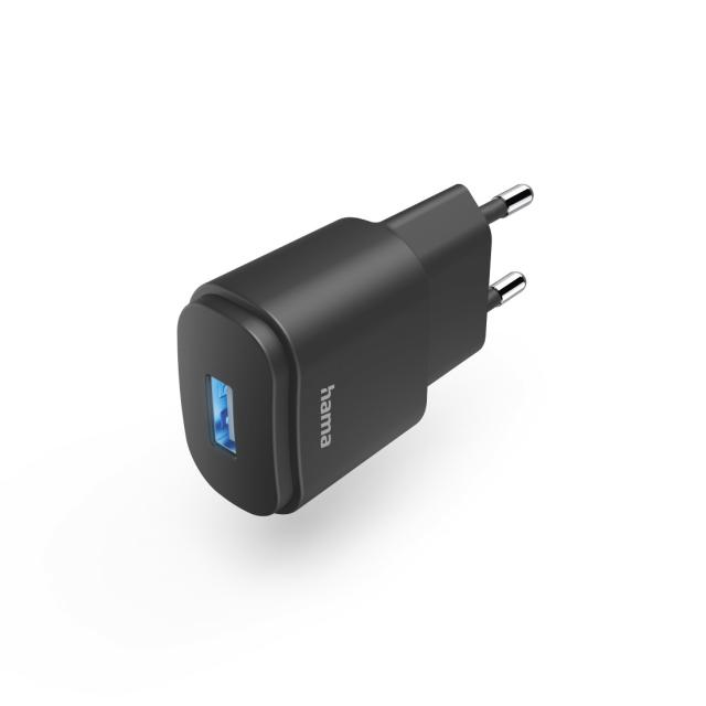 Hama Charger with USB-A Socket, 6 W, black 