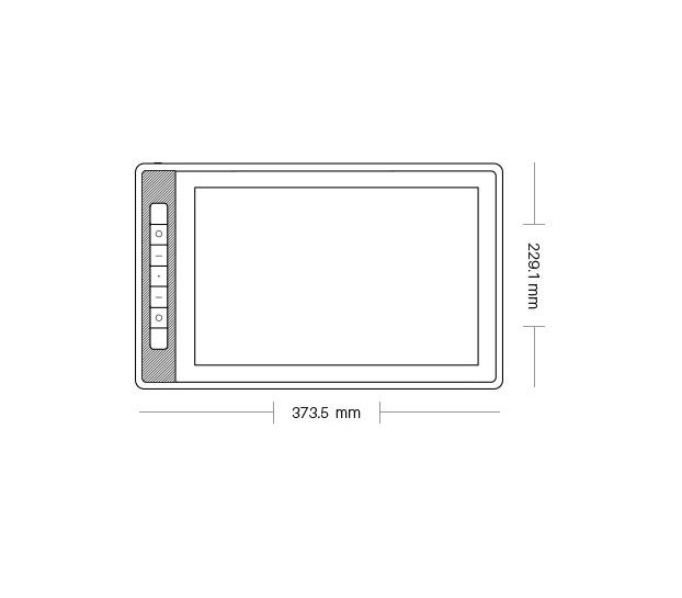 Графичен дисплей таблет HUION Kamvas Pro 13, 13.3", 2.5K 2560 x 1600, Черен 