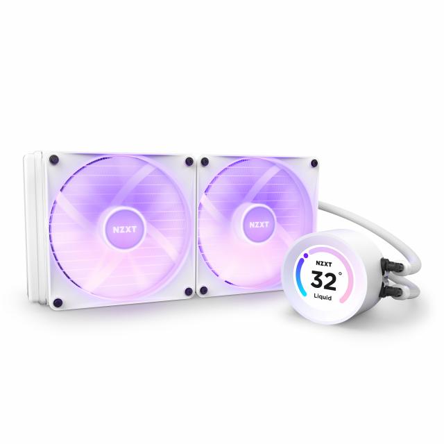 AIO Liquid Cooler NZXT Kraken Elite RGB 280 White, Customizable LCD Display 