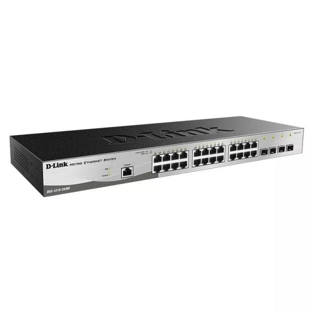 Суич D-Link DGS-1210-28, 24x 1G, 4x 1G SFP, Управляем, Монтаж в шкаф 