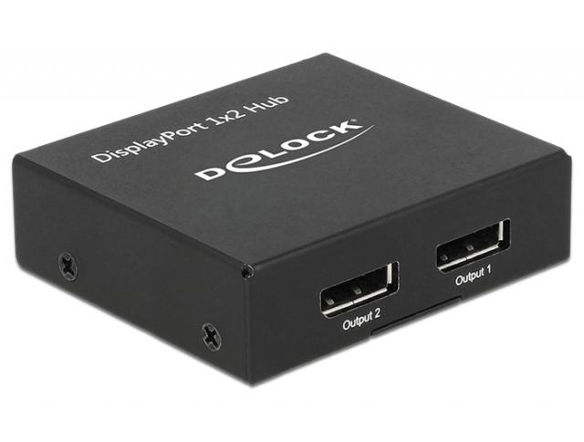 Delock DisplayPort 1.2 Splitter 1 x DisplayPort in > 2 x DisplayPort out 4K 