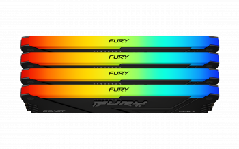 Memory Kingston FURY Beast Black RGB 64GB(4x16GB) DDR4 3200MHz CL16