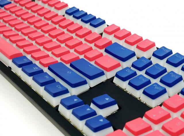 Ducky Pudding Red & Blue 108-Keycap Set PBT Double-Shot US Layout 