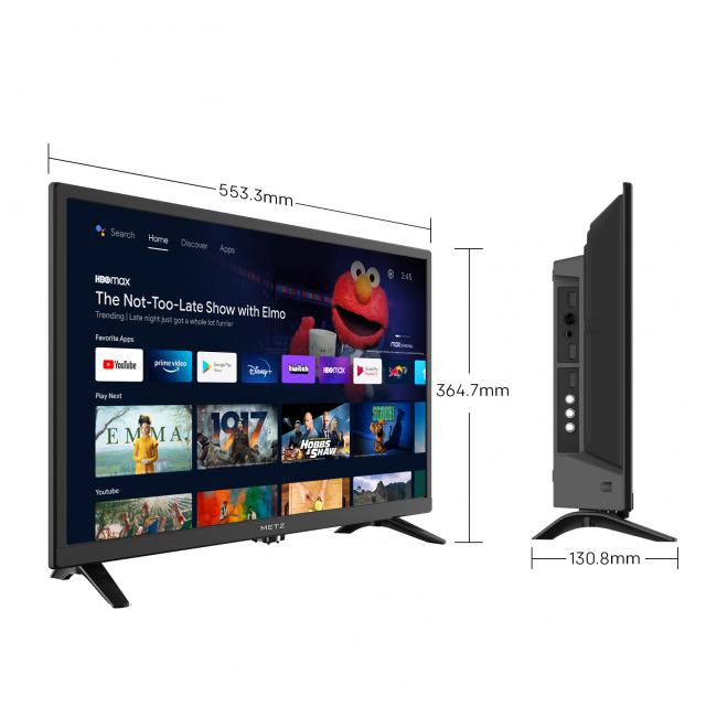 Телевизор METZ 24MTC6000Z, 24"(60 см), LED HD, Smart TV, Android 9.0 TV, Черен 