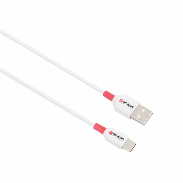Кабел Skross, USB-C - USB-A 2.0 мъжко, 1.2м, Бял 