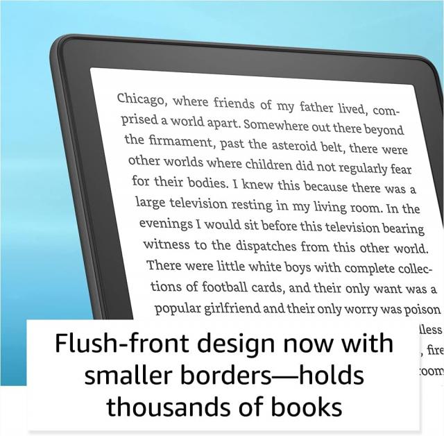 eBook четец Kindle Paperwhite 2022, Регулируема светлина, Bluetooth, IPX8, Черен 