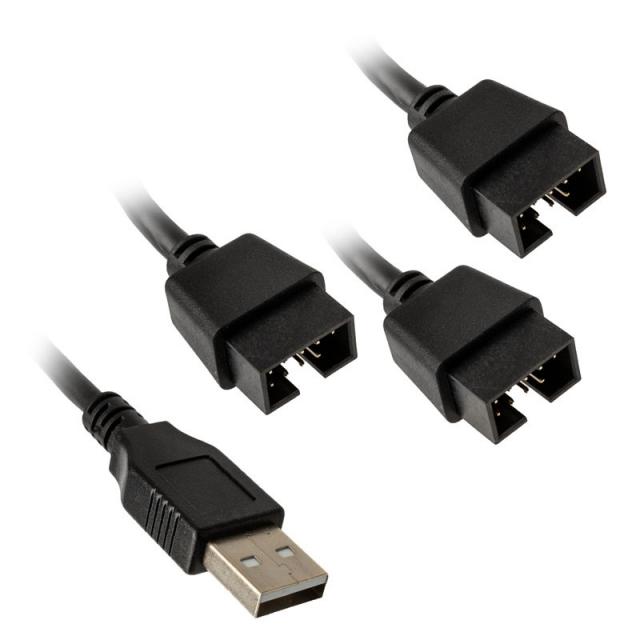 USB Хъб Lian Li PW-U2TPAB USB 2.0 1-към-3 Hub - Черно 