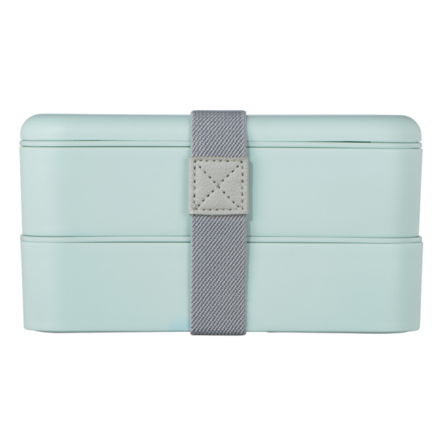  Xavax To Go  Bento Box, 2 Stackable Lunchboxes, 500 ml per Chamber, pastel blue  