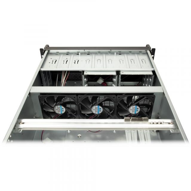 Server Rack InterTech 4U-4129L- Mini ITX, mATX, μATX, ATX, SSI EEB, Black 