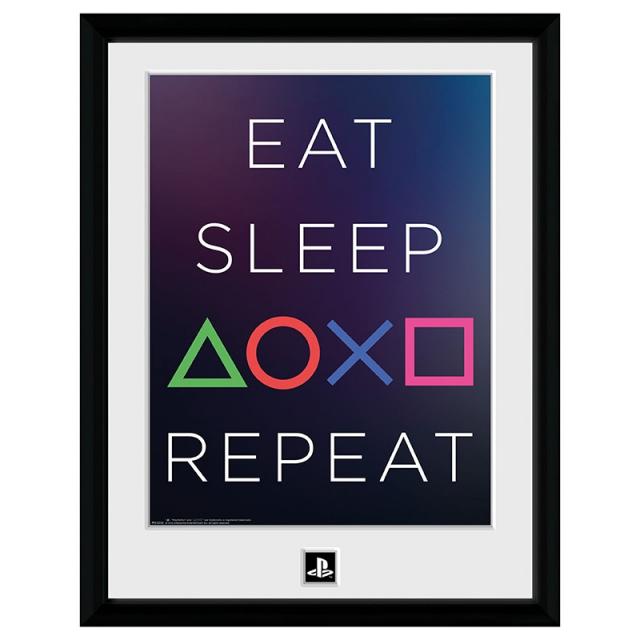 GBEYE PLAYSTATION - Framed print "Eat Sleep Repeat" (30x40) 